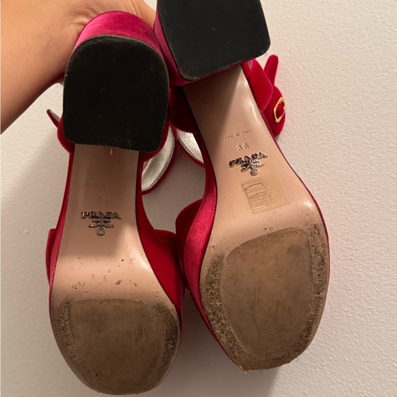 Prada Velvet Pink Platform Heels - Picture 3 of 3